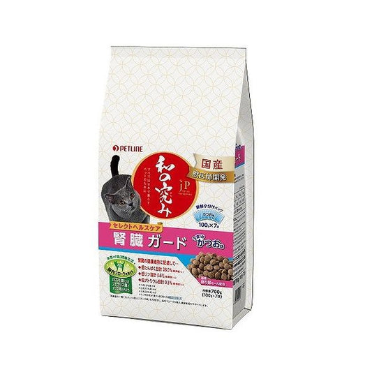 【2個セット】 ペットライン JPスタイル 和の究み セレクトヘルスケア 腎臓ガード かつお味 700g (100g×7)