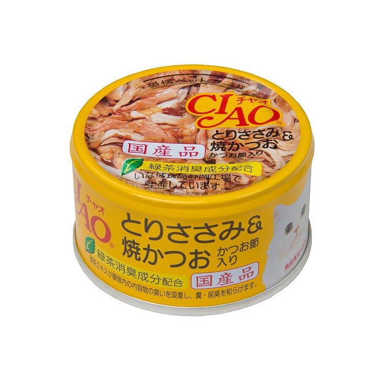 【12個セット】 CIAO とりささみ&焼かつお かつお節入り 85g x12