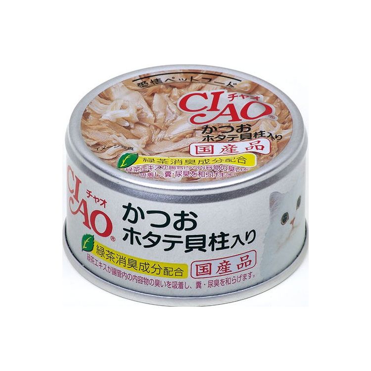 【12個セット】 CIAO かつお ホタテ貝柱入り 85g x12