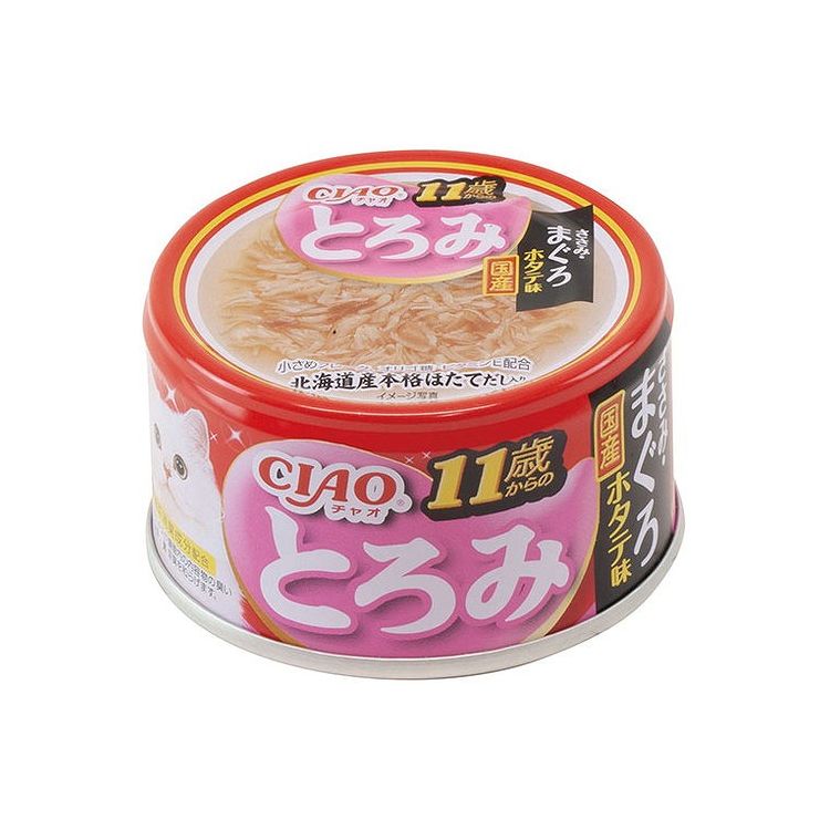 【12個セット】 CIAO とろみ 11歳からのささみ・まぐろ ホタテ味 80g x12