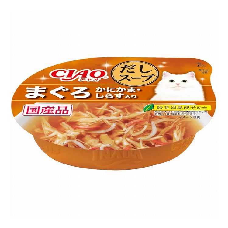 【12個セット】 CIAO このままだしスープ まぐろ かにかま・しらす入り 60g x12