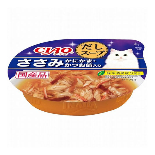 【12個セット】 CIAO このままだしスープ ささみ かにかま・かつお節入り 60g x12