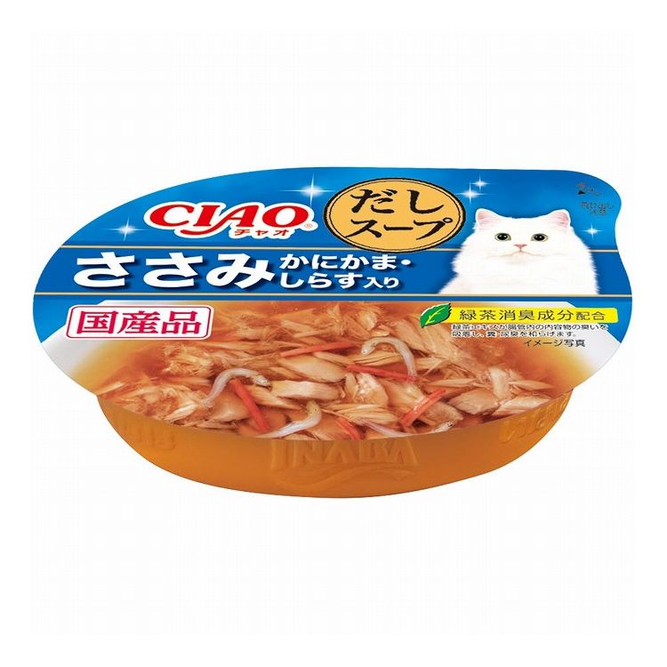 【24個セット】 CIAO このままだしスープ ささみ かにかま・しらす入り 60g x24