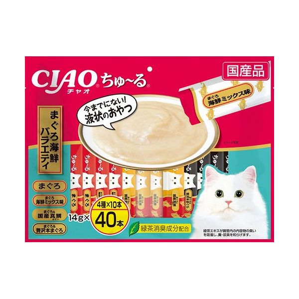 いなばペットフード CIAO ちゅ~る まぐろ海鮮バラエティ 14g×40本