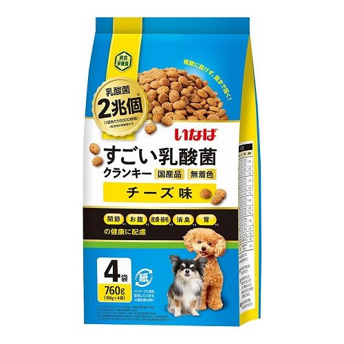 いなばペットフード いなば すごい乳酸菌クランキー チーズ味 760g(190g×4袋)