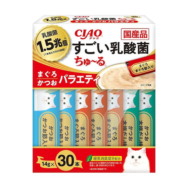 いなばペットフード CIAO すごい乳酸菌ちゅ~る まぐろ・かつおバラエティ 14g×30本