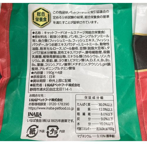 いなばペットフード CIAO すごい乳酸菌クランキー 本格鰹だし味 760g(190g×4袋)