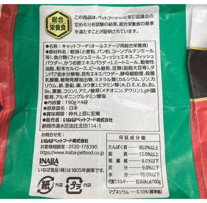 いなばペットフード CIAO すごい乳酸菌クランキー 本格鰹だし味 760g(190g×4袋)