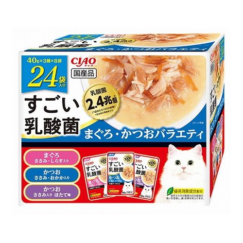 いなばペットフード CIAO すごい乳酸菌パウチ まぐろ・かつおバラエティ 40g×24袋