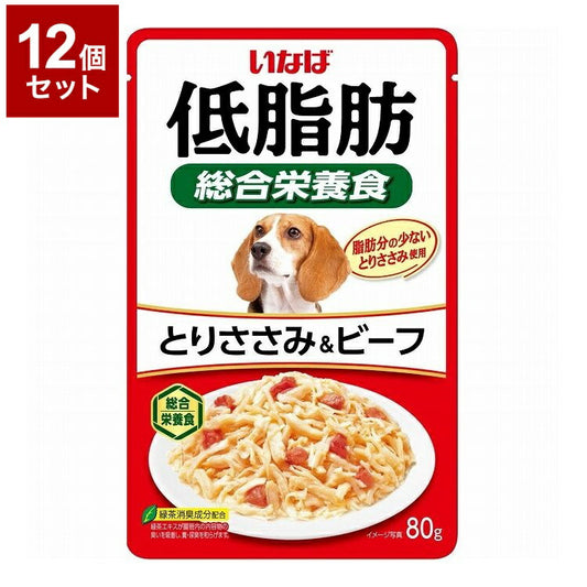 【12個セット】 いなばペットフード 低脂肪 とりささみ&ビーフ 80g