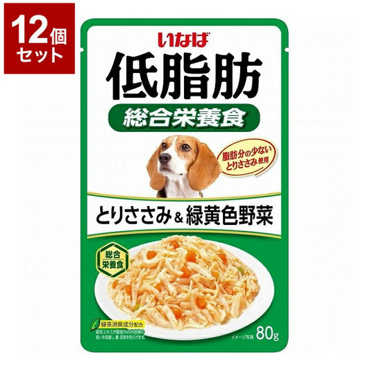 【12個セット】 いなばペットフード 低脂肪 とりささみ&緑黄色野菜 80g