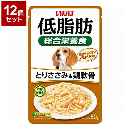 【12個セット】 いなばペットフード 低脂肪 とりささみ&鶏軟骨 80g