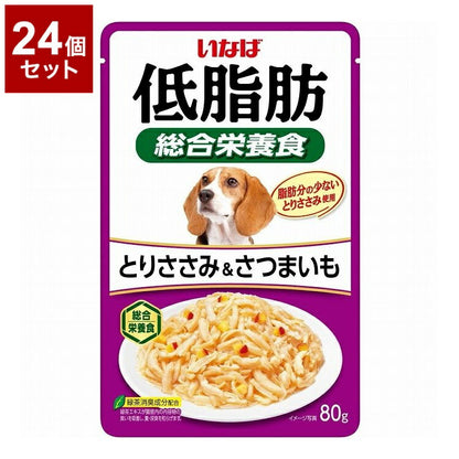 【24個セット】 いなばペットフード 低脂肪 とりささみ&さつまいも 80g