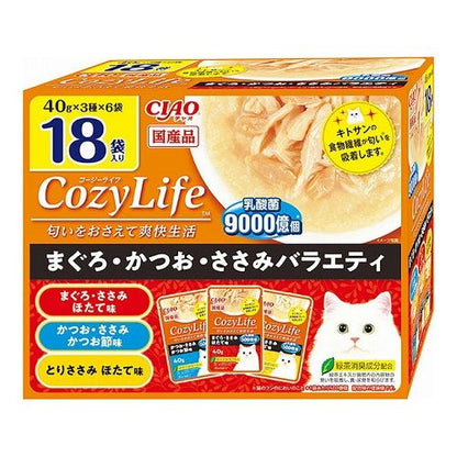 いなばペットフード CIAO CozyLifeパウチ まぐろ・かつお・ささみバラエティ 40g×18袋入