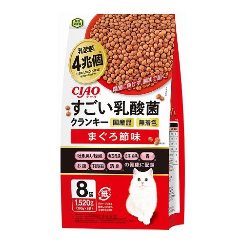 いなばペットフード CIAO すごい乳酸菌クランキー まぐろ節味 190g×8袋