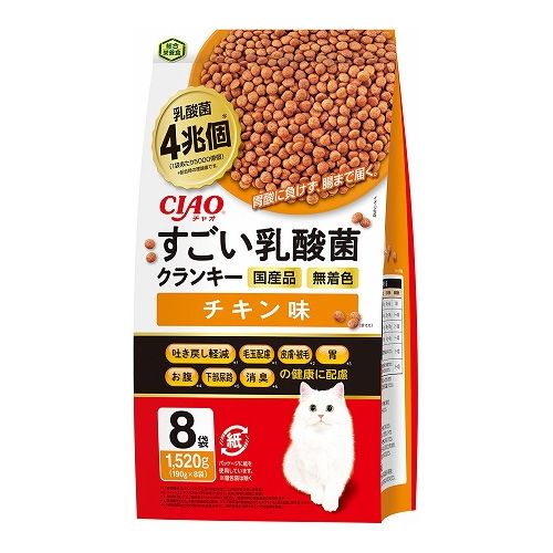 いなばペットフード CIAO すごい乳酸菌クランキー チキン味 190g×8袋