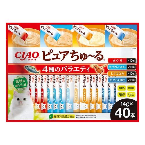 いなばペットフード CIAO ピュアちゅ~る 4種のバラエティ 14g×40本入