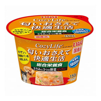 【24個セット】 いなば CozyLifeカップ 総合栄養食 ささみと3つの野菜 ビーフ入り 150g x24