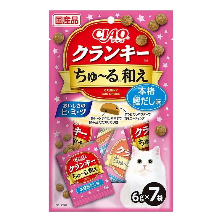 【12個セット】 CIAO クランキー ちゅ~る和え 本格鰹だし味 6g×7袋 x12