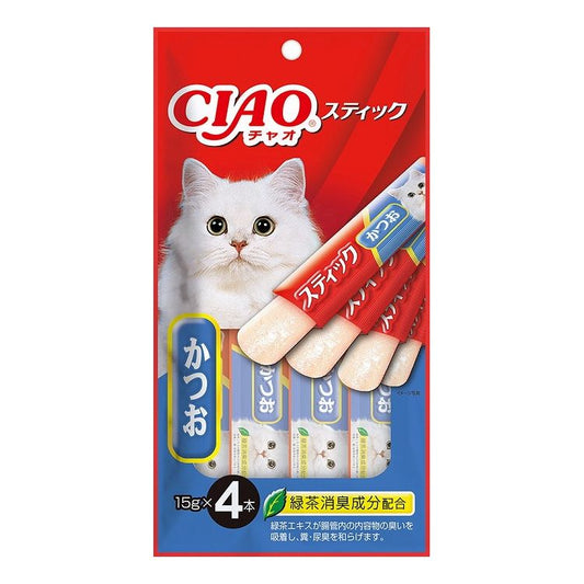 【12個セット】 CIAO スティック かつお 15g×4本 x12