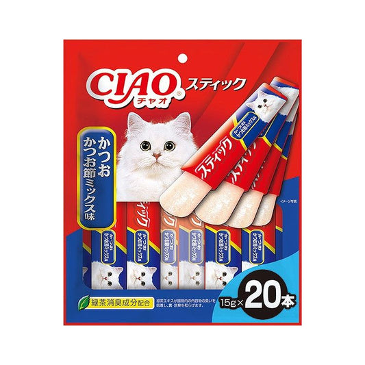 【2個セット】 CIAO スティック かつお かつお節ミックス味 15g×20本入 x2