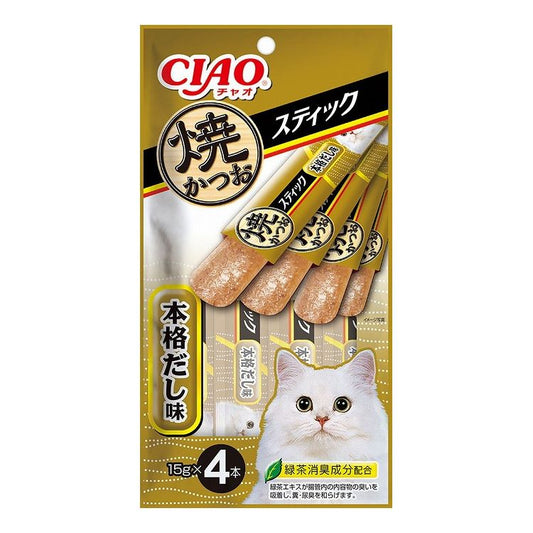 【12個セット】 CIAO 焼スティック 焼かつお 本格だし味 15g×4本 x12