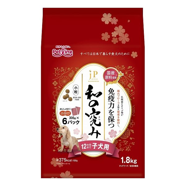 ペットライン JPスタイル和の究み 小粒 12か月まで子犬用 1.8kg (300g×6)