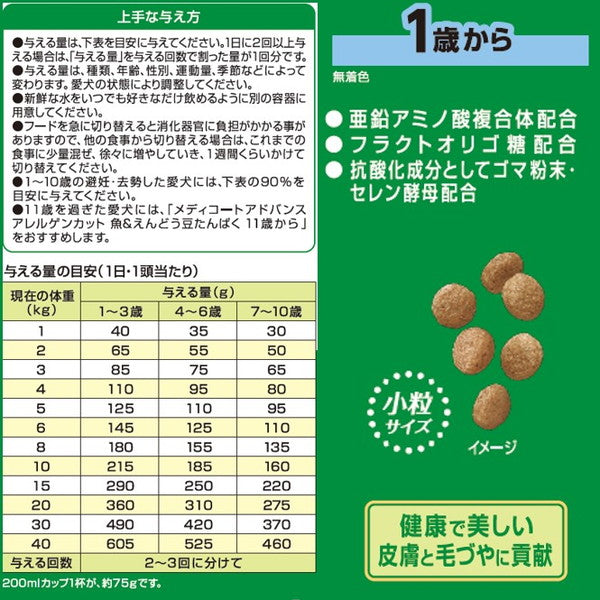 ペットライン メディコートアドバンス アレルゲンカット 魚&えんどう豆たんぱく 1歳から 2kg (500g×4)