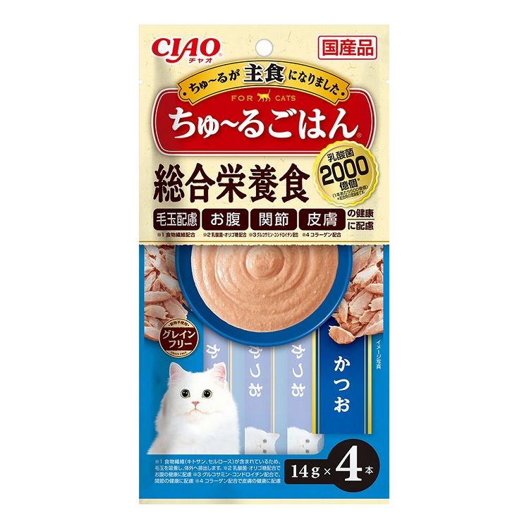 【24個セット】 CIAO ちゅ~るごはん かつお 14g×4本 x24