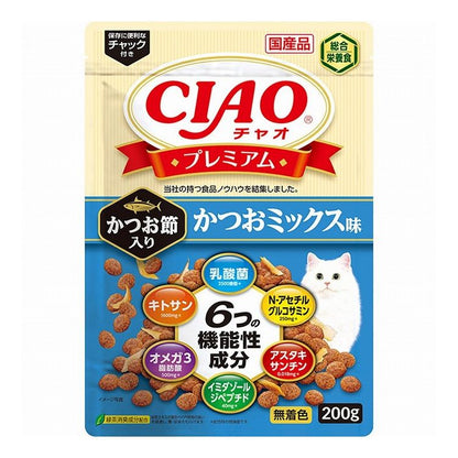 【12個セット】 CIAO プレミアム かつお節入り かつおミックス味 200g x12