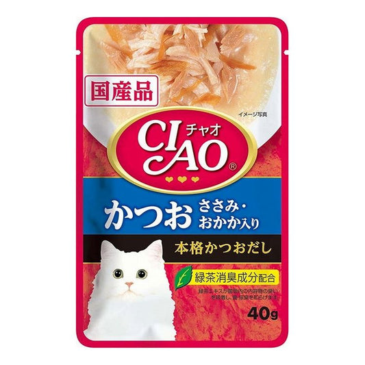 【24個セット】 CIAO パウチ かつお ささみ・おかか入り 40g x24