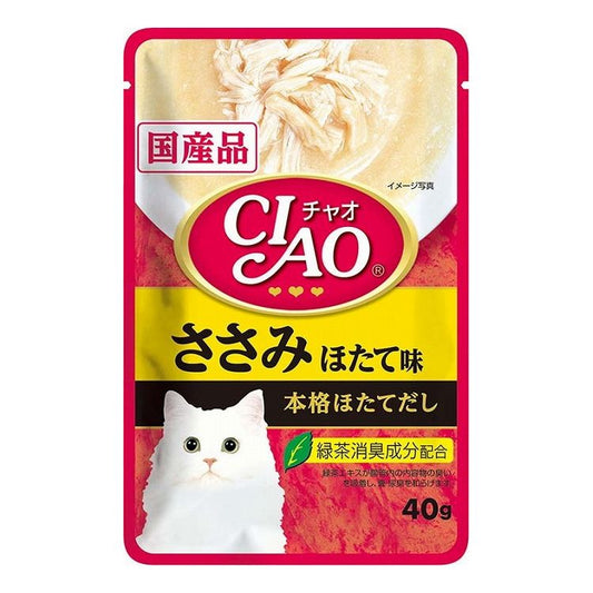 【24個セット】 CIAO パウチ ささみ ほたて味 40g x24