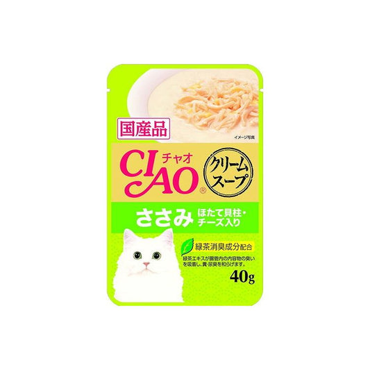 【24個セット】 CIAO だしスープ クリームスープ ささみ ほたて貝柱・チーズ入り 40g x24