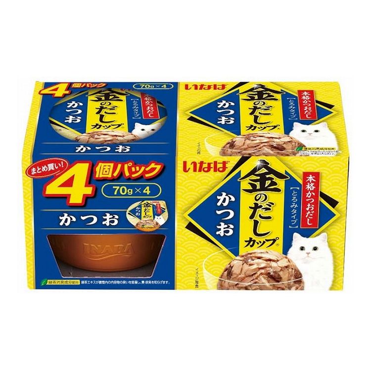 【2個セット】 いなば 金のだしカップ かつお 70g×4個 x2