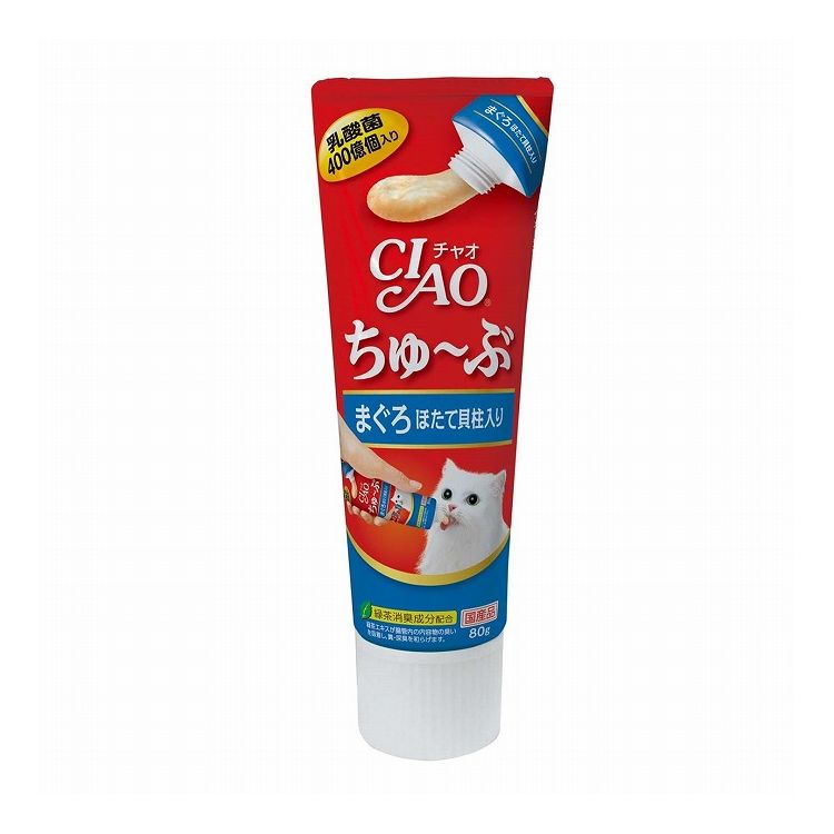 【12個セット】 CIAO ちゅ~ぶ まぐろ ほたて貝柱入り 80g x12