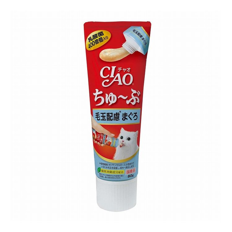 【12個セット】 CIAO ちゅ~ぶ 毛玉配慮 まぐろ 80g x12