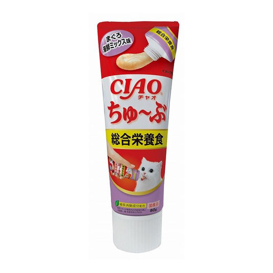 【12個セット】 CIAO ちゅ~ぶ 総合栄養食 まぐろ 海鮮ミックス味 80g x12