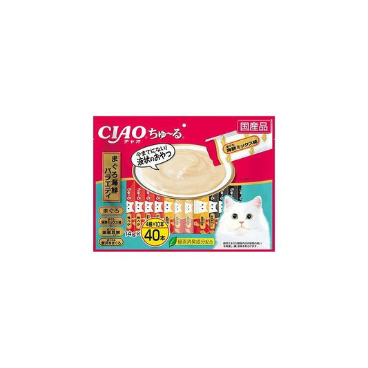 【2個セット】 CIAO ちゅ~る まぐろ海鮮バラエティ 14g×40本 x2