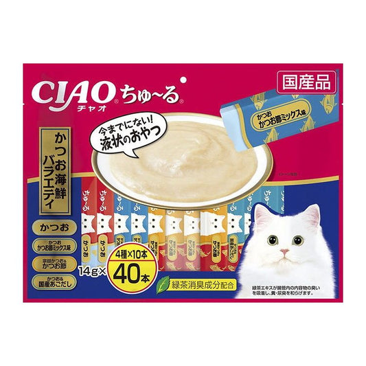 【2個セット】 CIAO ちゅ~る かつお海鮮バラエティ 14g×40本 x2