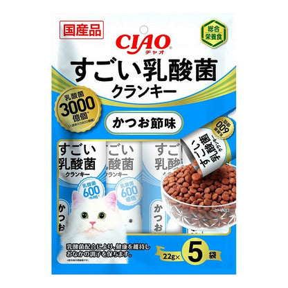 【12個セット】 CIAO すごい乳酸菌クランキー かつお節味 22g×5袋 x12