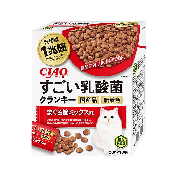 【4個セット】 CIAO すごい乳酸菌クランキーBOX まぐろ節ミックス味 20g×10袋 x4