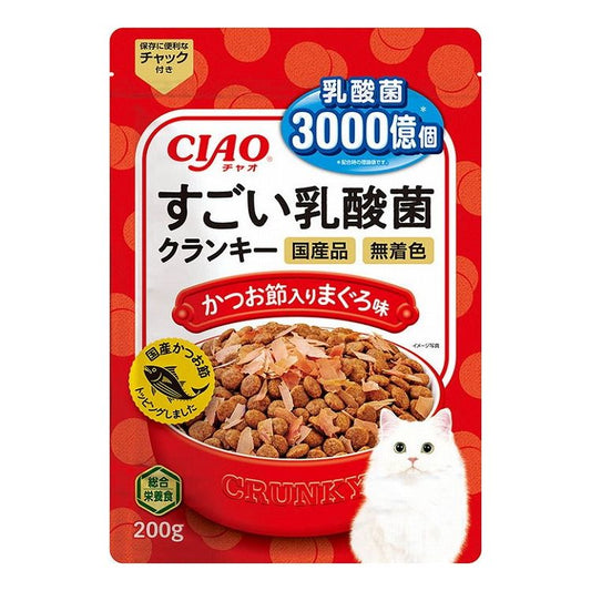 【8個セット】 CIAO すごい乳酸菌クランキー かつお節入り まぐろ味 200g x8