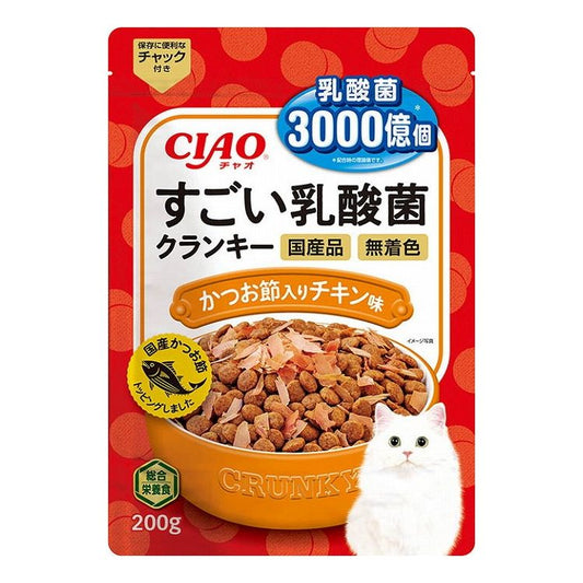 【12個セット】 CIAO すごい乳酸菌クランキー かつお節入り チキン味 200g x12