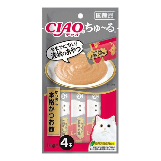 【12個セット】 CIAO ちゅ~る かつお&本格かつお節 14g×4本 x12