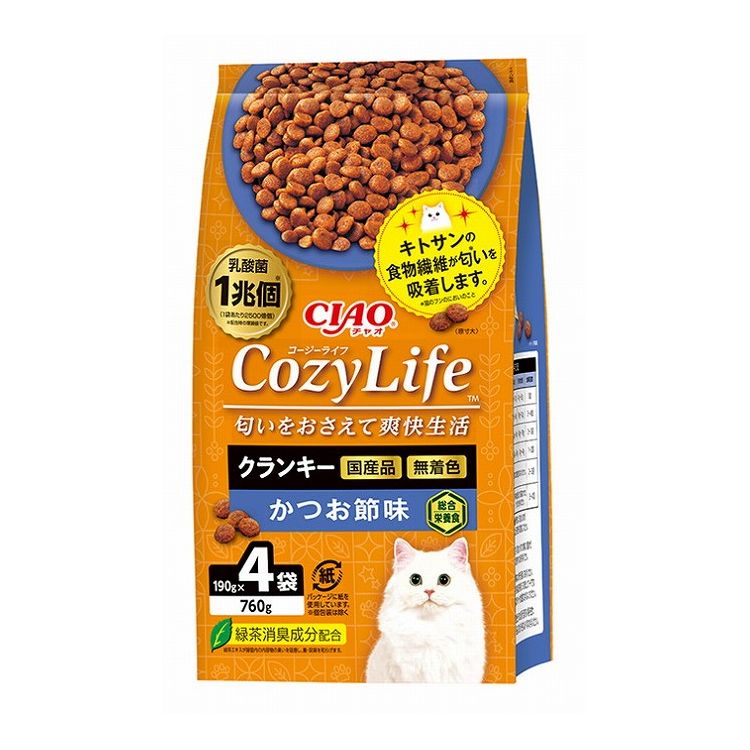 【2個セット】 CIAO CozyLife クランキー かつお節味 190g×4袋 x2