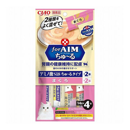 【6個セット】 CIAOforAIMちゅ~る 腎臓の健康に配慮 まぐろ 14g×4本 x6