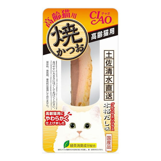 【24個セット】 CIAO 焼かつお 高齢猫用 本格だし味 1本 x24