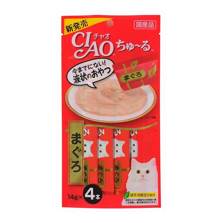 【12個セット】 CIAO ちゅ~る まぐろ 14g×4本 x12