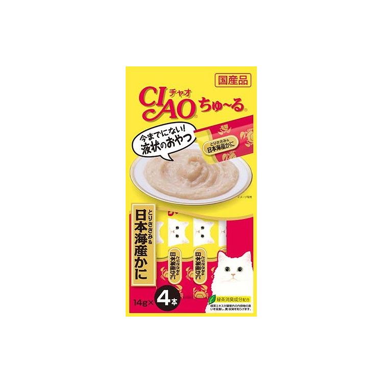 【6個セット】 CIAO ちゅ~る とりささみ&日本海産かに 14g×4本 x6