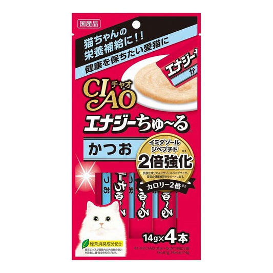 【12個セット】 CIAO エナジーちゅ~る かつお 14g×4本 x12